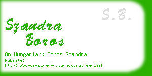 szandra boros business card